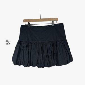 BP. Women's Ruffle Elastic Mini Skirt in Jet Black Size L Preppy